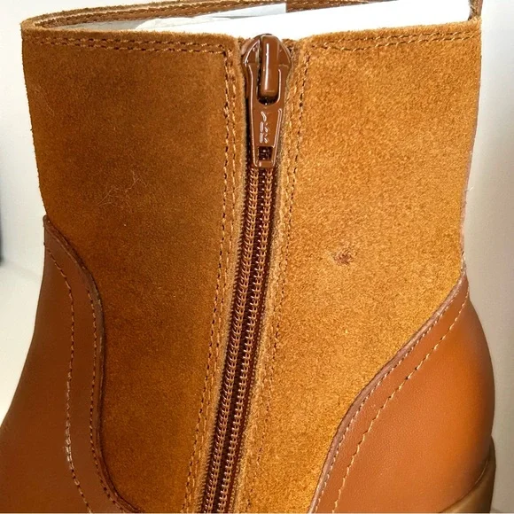 🌸NEW IN BOX Soludos Dani Shearling Platform Boots. Tan/Saddle. Size: 7 - Picture 10 of 10